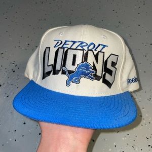 Reebok White and Blue Detroit Lions Hat